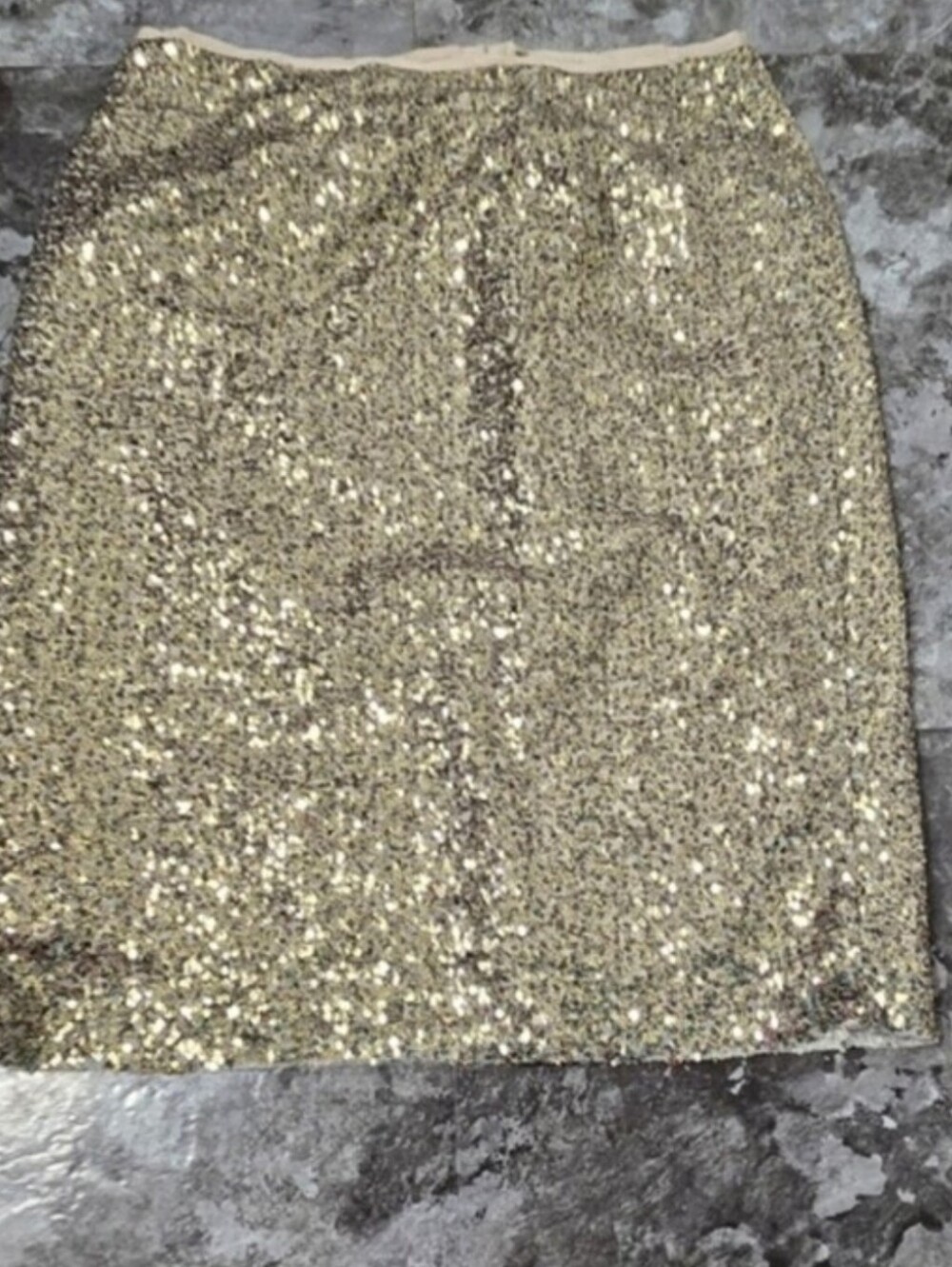 Chico's Womens Sparkly Gold Stephanie Sequin Glam Pencil Skirt Size 0.5 Small /6